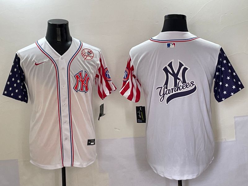 Men New York Yankees Blank White a generation of national flags Jointly Name 2025 Nike MLB Jersey style 18